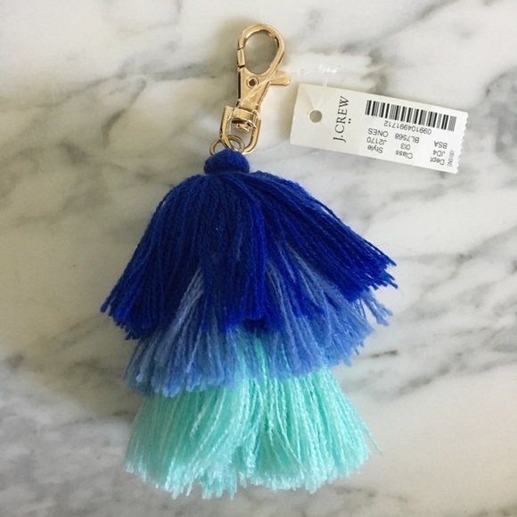 J. Crew Factory Accessories - J.CREW FACTORY Blue & Turquoise Tassel Keychain
